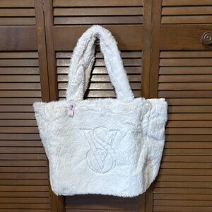 Victoria's Secret White Plush Tote